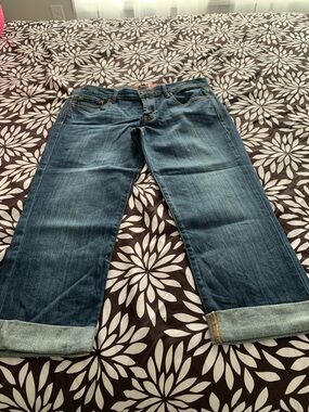 Lucky Brand Medium Blue Cropped Jeans with Rolled Hems